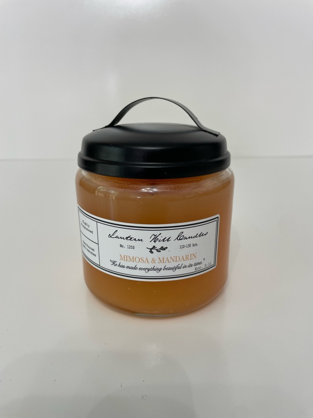 Lantern Hill Mimosa & Mandarin Scented Candle, Orange Single Wick Jar Candle